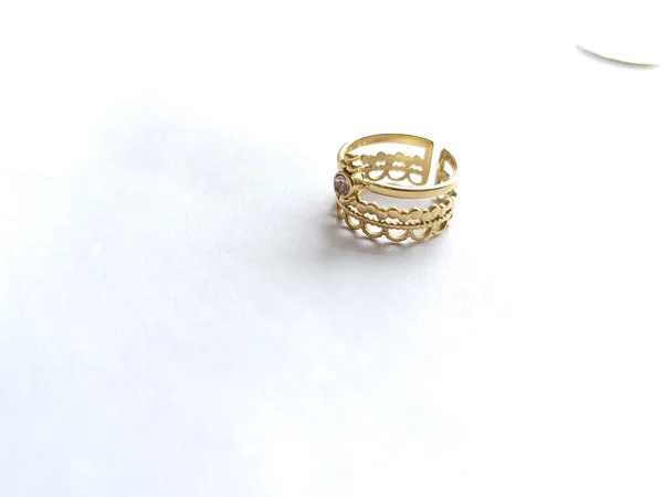 Gold_18Kt_Gold-Tone_Stainless_Steel_Crystal_Stone_Demi-Fine_Ring_For_Women
