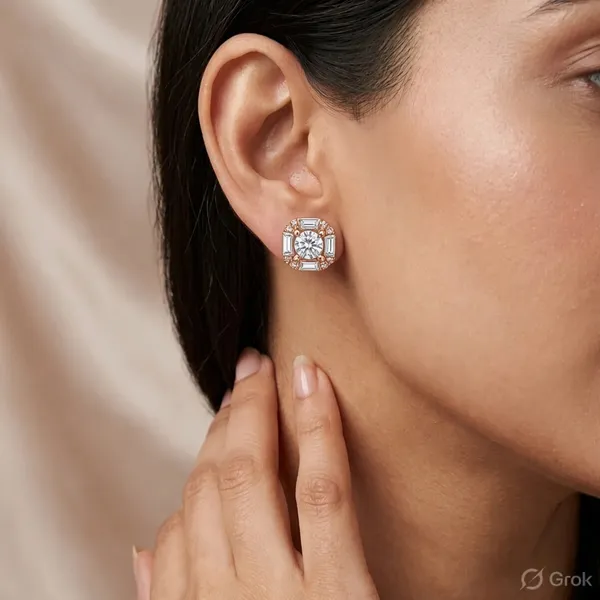 Rose_Gold_Sterling_Silver_Gemstone_Baguette_Stud_Earrings_For_Women
