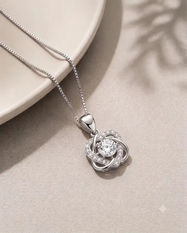 Silver_925_Sterling_Silver_Stone_Circular_Pendant_Necklace_For_Women