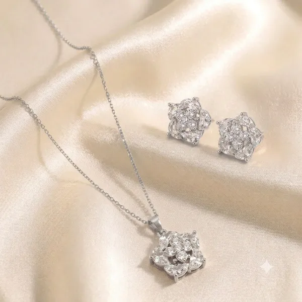 Silver_925_Sterling_Silver_Floral_Stone-Studded_Necklace_And_Earrings_Set_For_Women