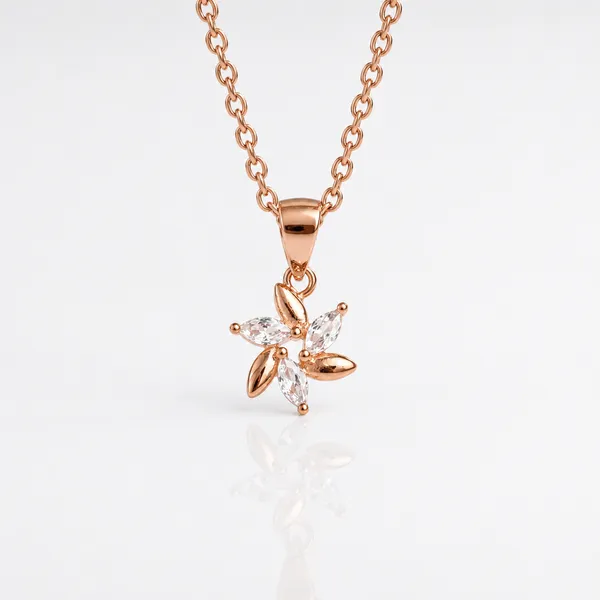 Gold_Sterling_Silver_Floral_Marquise_Stone_Pendant_For_Women