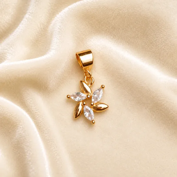 Gold_Sterling_Silver_Floral_Marquise_Stone_Pendant_For_Women