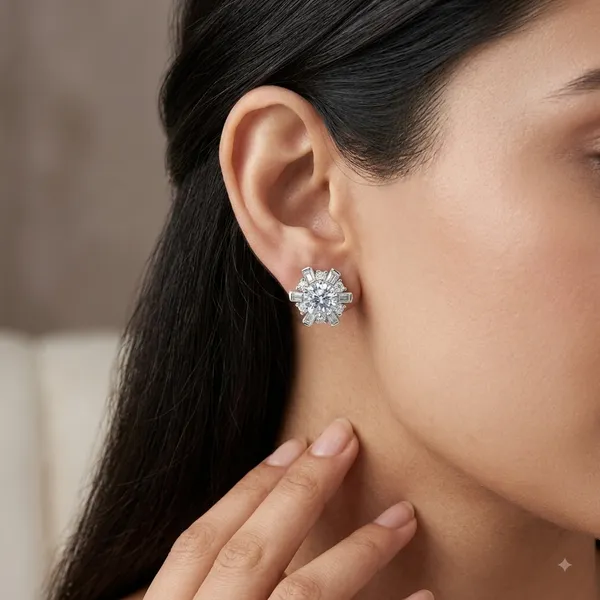 Silver_Sterling_Cluster_Floral_Stud_Earrings_For_Women