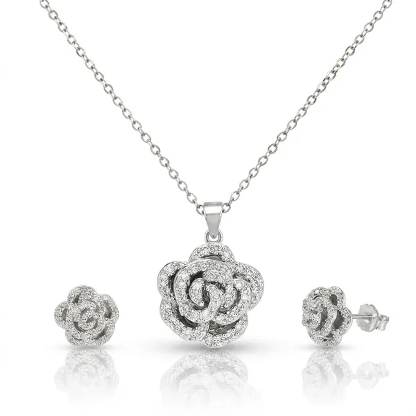 Silver_925_Sterling_Silver_Floral_Stone-Studded_Necklace_And_Earrings_Set_For_Women