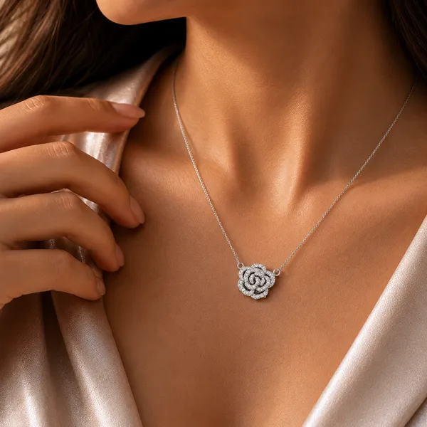 Silver_925_Sterling_Silver_Floral_Stone-Studded_Necklace_And_Earrings_Set_For_Women