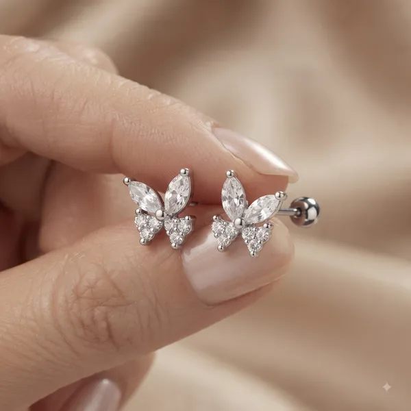 Silver_Sterling_Crystal_Four-Petal_Flower_Stud_Earrings_For_Women