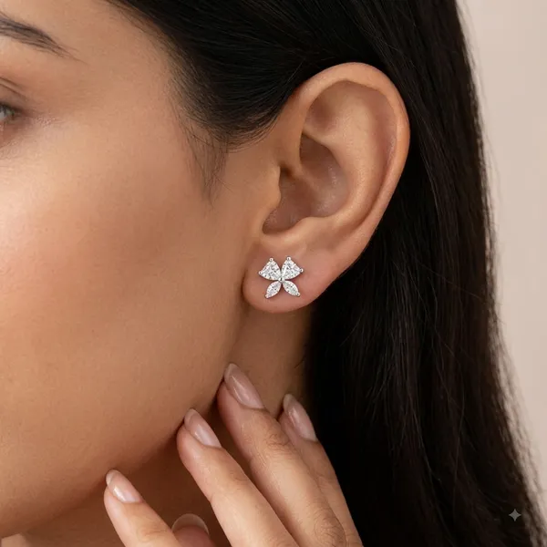 Silver_Sterling_Crystal_Four-Petal_Flower_Stud_Earrings_For_Women
