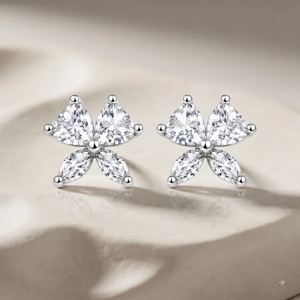 Silver_Sterling_Crystal_Four-Petal_Flower_Stud_Earrings_For_Women