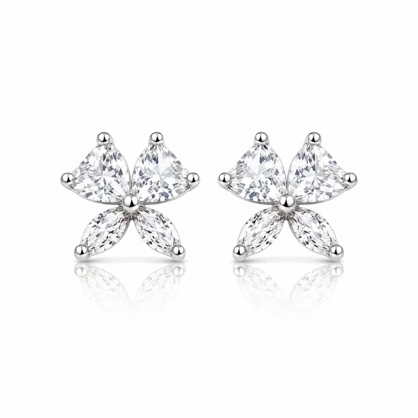 Silver_Sterling_Crystal_Four-Petal_Flower_Stud_Earrings_For_Women