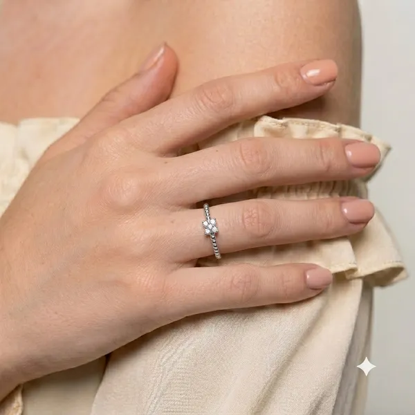 Silver_Sterling_Silver_Floral_Beaded_Ring_For_Women
