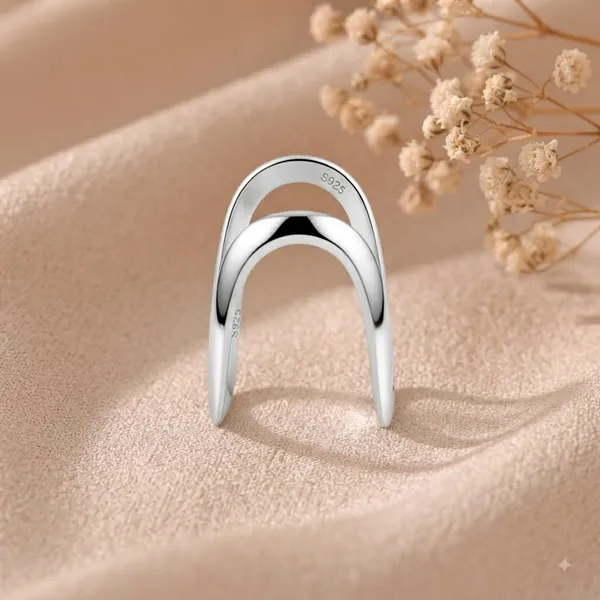 Silver_Sterling_Silver_Classic_U-Shaped_Vanki_Ring_For_Women