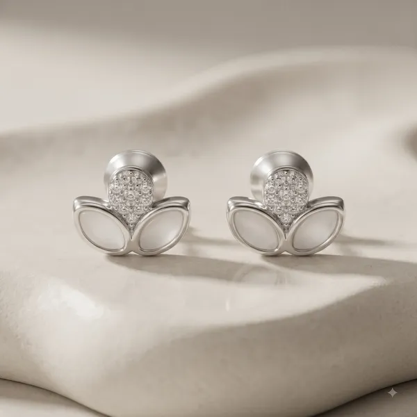 Silver_Sterling_Silver_Floral_Petal_Stud_Earrings_For_Women