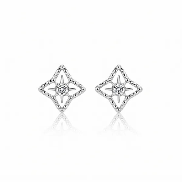 Silver_Sterling_Silver_Geometric_Diamond_Star_Stud_Earrings_For_Women