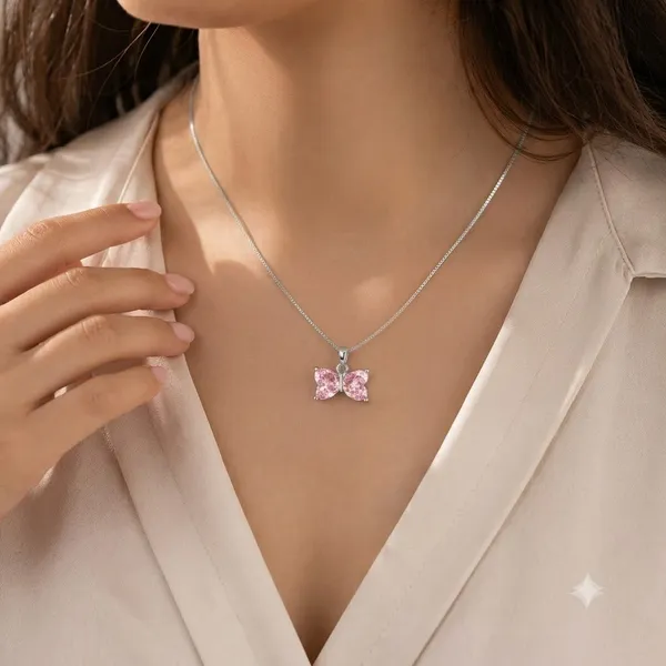 Silver_925_Sterling_Silver_Pink_Crystal_Bow_Pendant_Necklace_For_Women