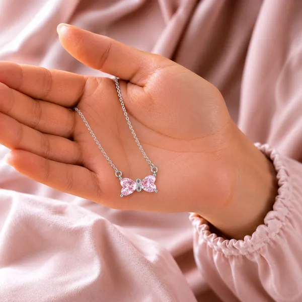 Silver_925_Sterling_Silver_Pink_Crystal_Bow_Pendant_Necklace_For_Women