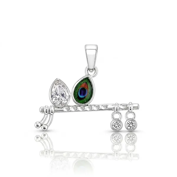 Silver_925_Sterling_Silver_Krishna_Peacock_Feather_Pendant_For_Women