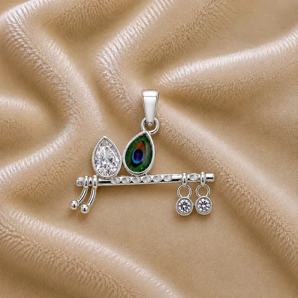 Silver_925_Sterling_Silver_Krishna_Peacock_Feather_Pendant_For_Women