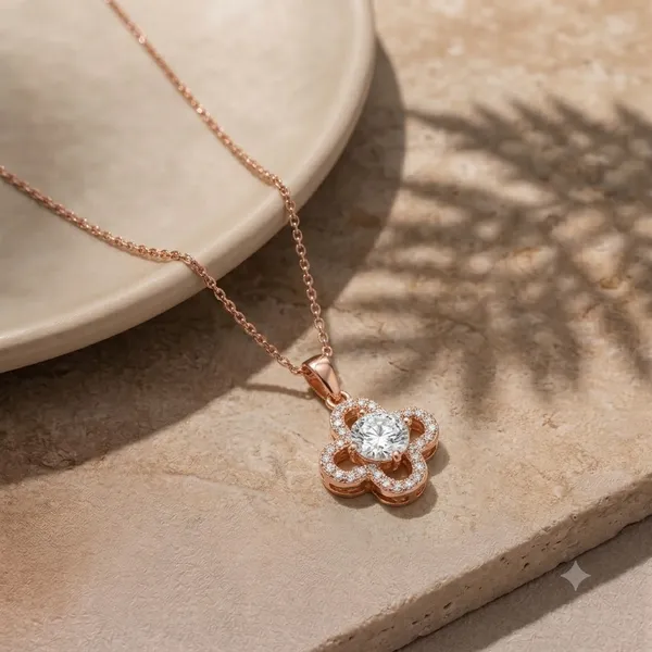 Rose_Gold_Sterling_Silver_Quatrefoil_Crystal_Pendant_Necklace_For_Women