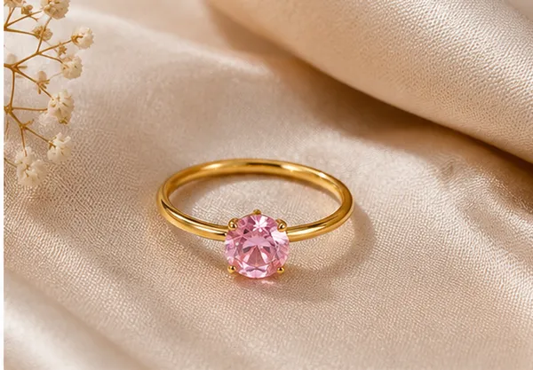 Gold-Tone_18Kt_Stainless_Steel_Single_Stone_Ring_For_Women