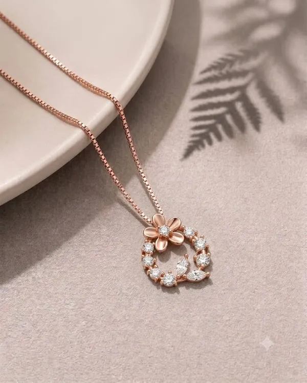 Rose_Gold_925_Sterling_Silver_Floral_Stone_Pendant_Necklace_For_Women