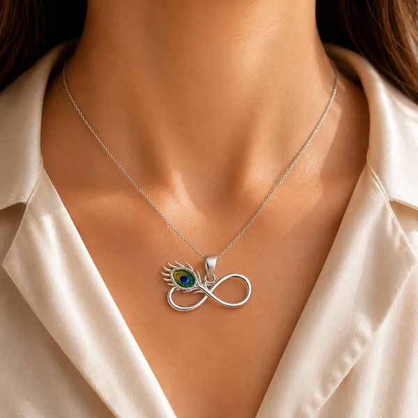Silver_Sterling_Silver_Infinity_Krishna_Peacock_Feather_Pendant_For_Women