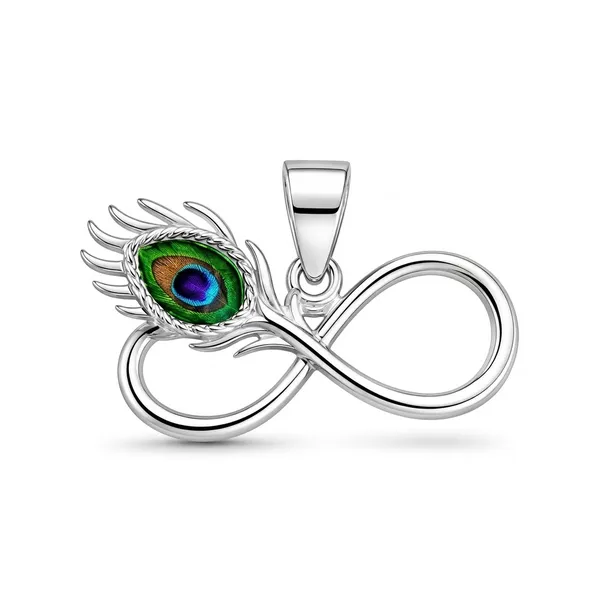 Silver_Sterling_Silver_Infinity_Krishna_Peacock_Feather_Pendant_For_Women