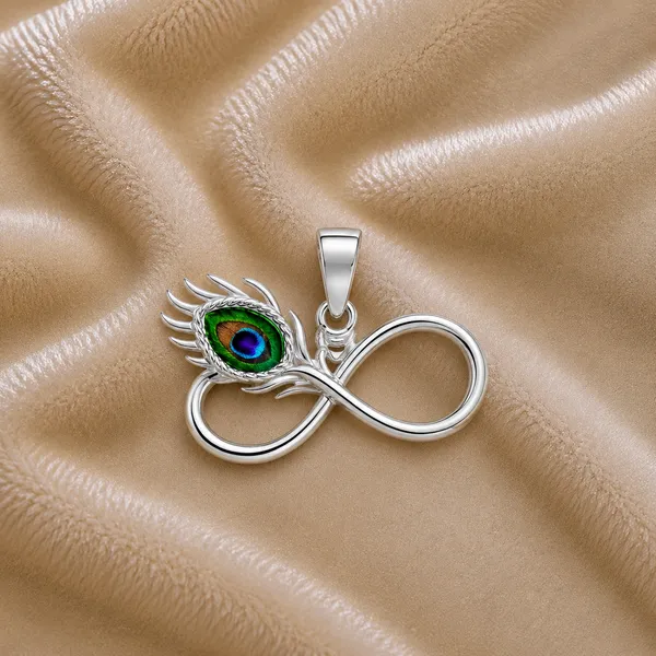 Silver_Sterling_Silver_Infinity_Krishna_Peacock_Feather_Pendant_For_Women