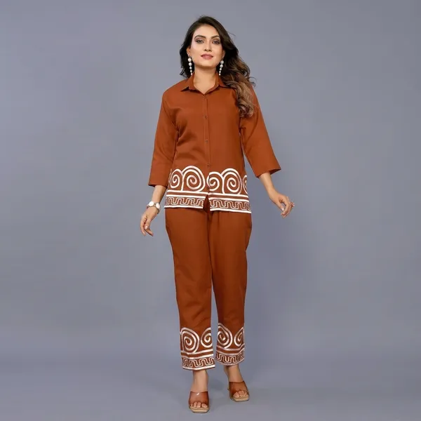 Rust_Cotton_Linen_Straight_Co-Ord_Set_For_Women