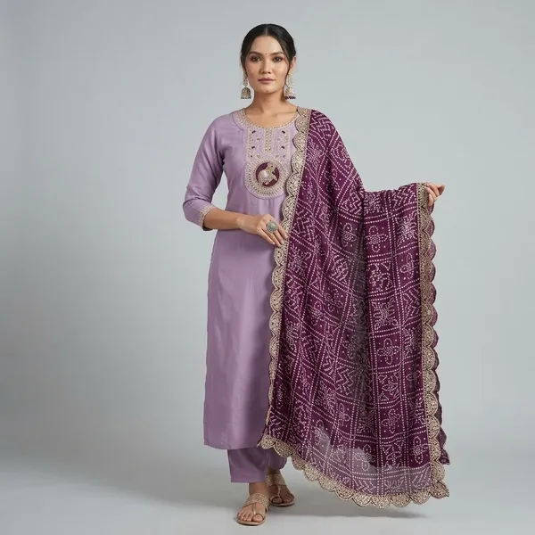 Lavender_Viscose_Kurta_Set_With_Dupatta_For_Women