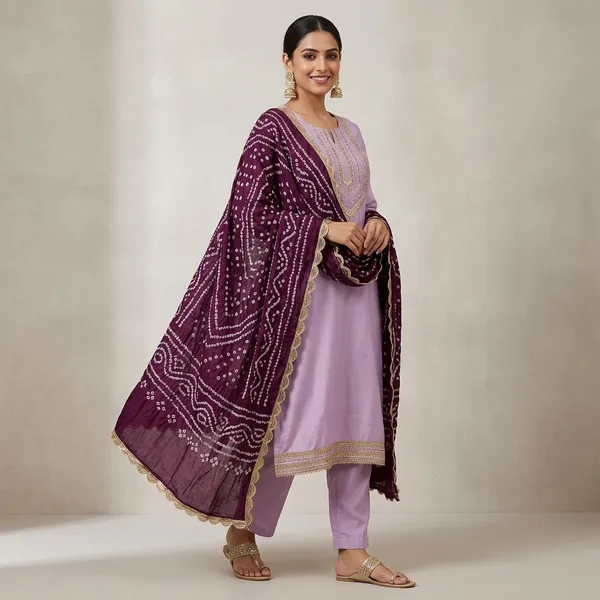 Lavender_Viscose_Kurta_Set_With_Dupatta_For_Women