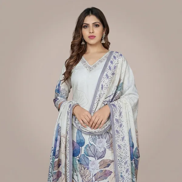 White_Chinon_Kurta_Set_With_Dupatta_For_Women