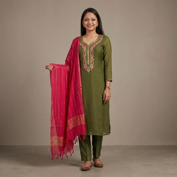 Green_Pink_Star_Georgette_Kurta_Set_With_Dupatta_For_Women