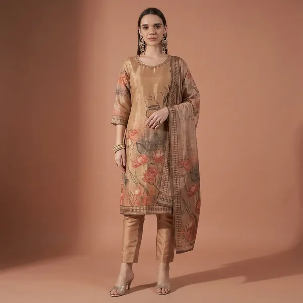 Beige_Erode_Silk_Kurta_Set_With_Dupatta_For_Women
