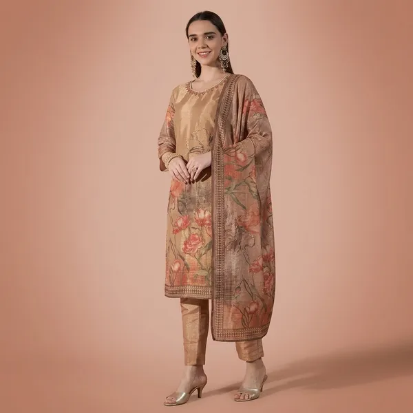 Beige_Erode_Silk_Kurta_Set_With_Dupatta_For_Women