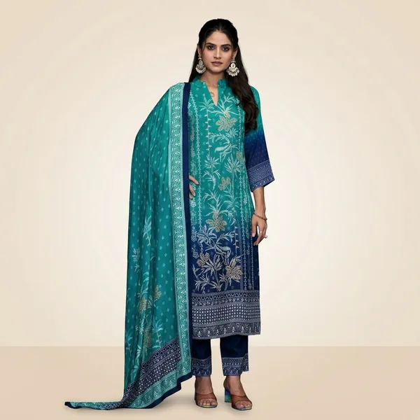 Turquoise_Blue_Chinon_Embroidered_Kurta_Set_With_Dupatta_For_Women