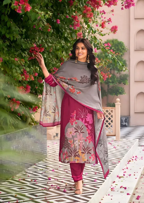 Wine_Malai_Satin_Kurta_Set_With_Dupatta_For_Women