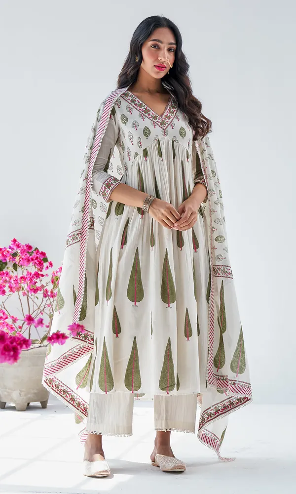 White_60X60_Cotton_Kurta_Set_With_Dupatta_For_Women