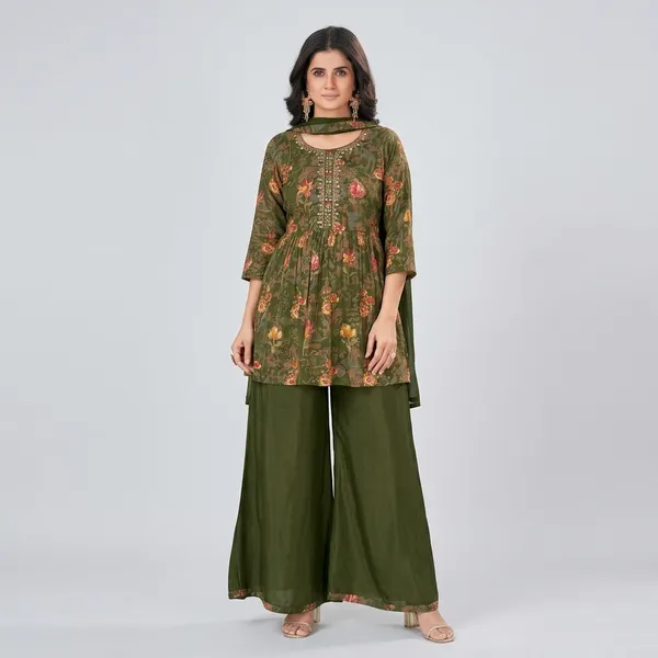 Green_Poly_Rayon_Kurta_Set_With_Dupatta_For_Women