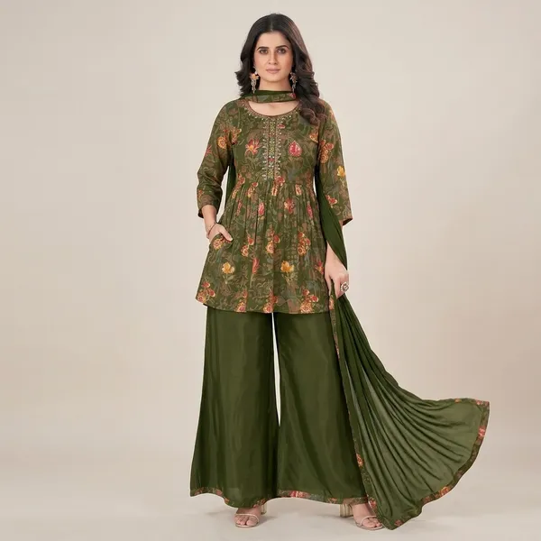 Green_Poly_Rayon_Kurta_Set_With_Dupatta_For_Women