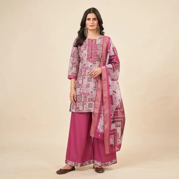 Pink_Poly_Rayon_Kurta_Set_With_Dupatta_For_Women