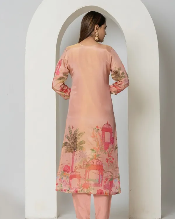 Peach_Chinon_Kurta_Set_With_Dupatta_For_Women
