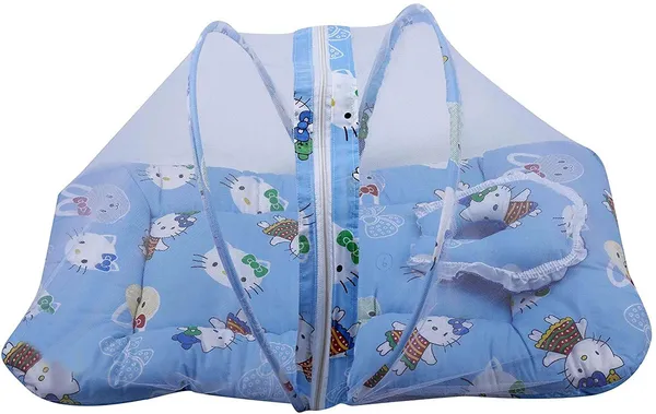 Kids_Care_Cotton_Baby_Bed_Sized_Bedding_Set_(Blue,_1_Baby_Mosquito_Baby_Net_Bed,_1_Baby_Cushioned_Pillow)