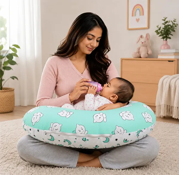 Kids_Care_Cotton_Baby_Feeding_Pillow_Printed_(Green)