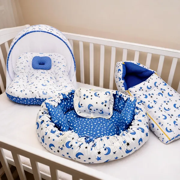 Kids_Care_Blue_Moon_Star_Print_Baby_Bedding_Set_With_Mosquito_Net_And_Sleeping_Bag_Pack_Of_3