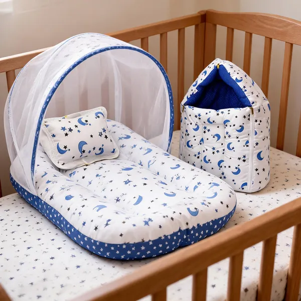 Kids_Care_Blue_Moon_Star_Print_Baby_Bedding_Set_With_Mosquito_Net_And_Sleeping_Bag_Pack_Of_3