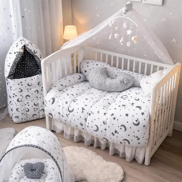 Kids_Care_Grey_Moon_Star_Print_Baby_Bedding_Set_With_Mosquito_Net_And_Sleeping_Bag_Pack_Of_3