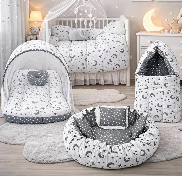 Kids_Care_Grey_Moon_Star_Print_Baby_Bedding_Set_With_Mosquito_Net_And_Sleeping_Bag_Pack_Of_3