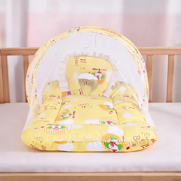 Kids_Care_Cotton_Baby_Bed_Size_Bedding_Set_(Yellow,_1_Baby_Mosquito_Baby_Net_Bed,_1_Baby_Cushioned_Pillow)