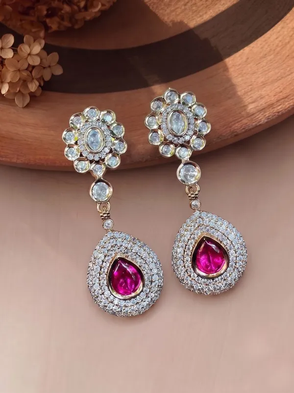 Gold_Ruby_Red_Kundan_Teardrop_Drop_Earrings_For_Women