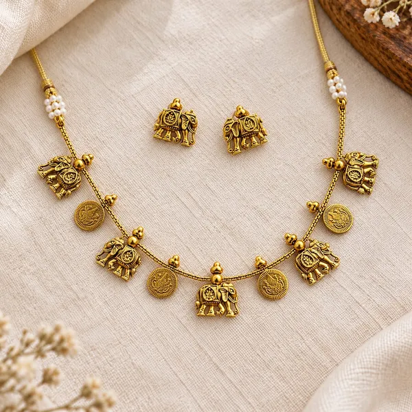 Royal_Gaja_Elephant_&_Coin_Heritage_Necklace_Set